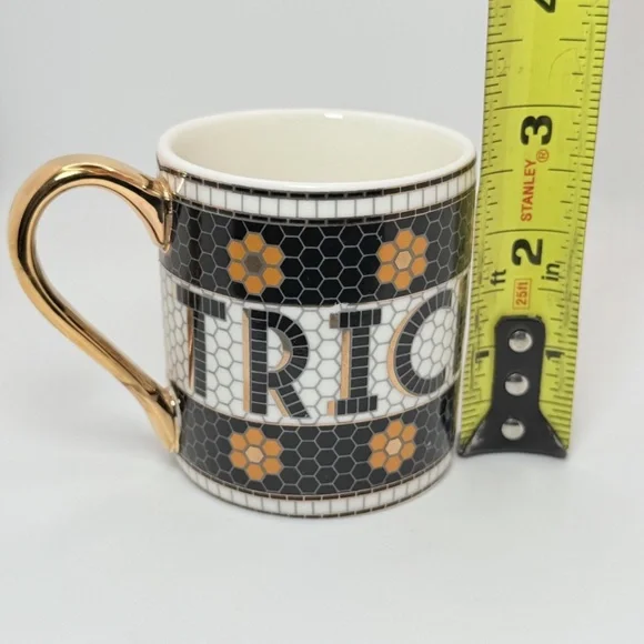 Anthropologie The Bistro Tile Stoneware Espresso Mug Cup & Saucer - Picture 8 of 10